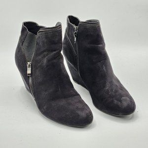Black Suede Wedge Ankle Boot by Indigo Rd.